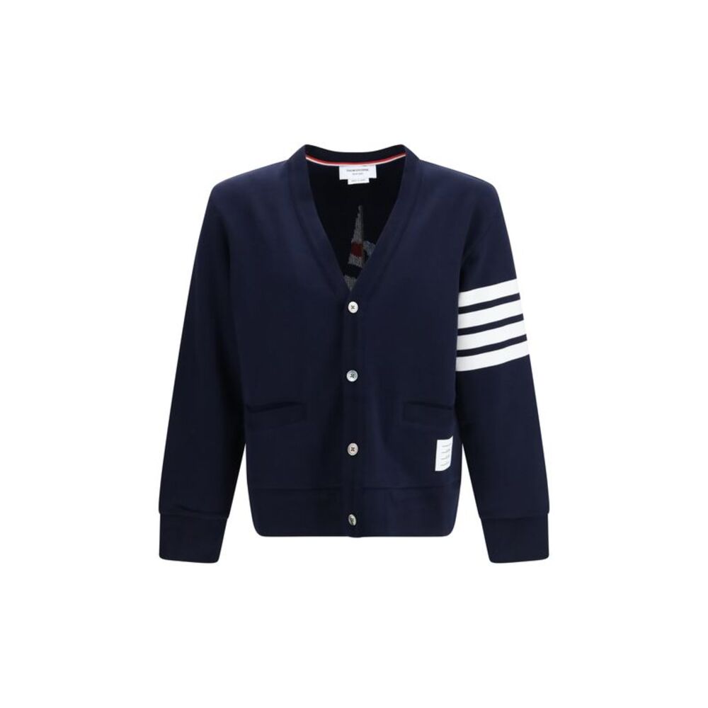 Thom Browne Men 4-Bar Boat Cotton Cardigan